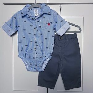 NWOT Carter’s Baby Boy Elephant Long-Sleeve Pants Set